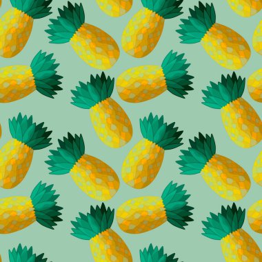 Kumaşlar, tekstil ve ambalajlar, hediyeler, kartlar, çarşaflar ve çocuklar için kusursuz ananas deseni.