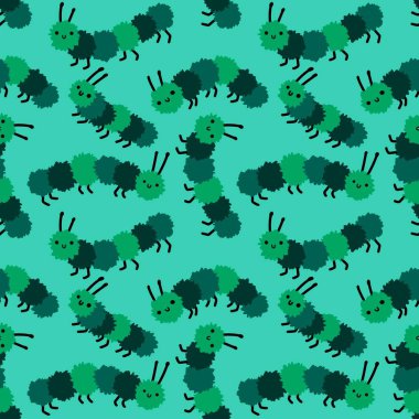 Kumaşlar, tekstil, ambalaj, hediyeler ve hobiler için kusursuz çizgi film çizimleri.