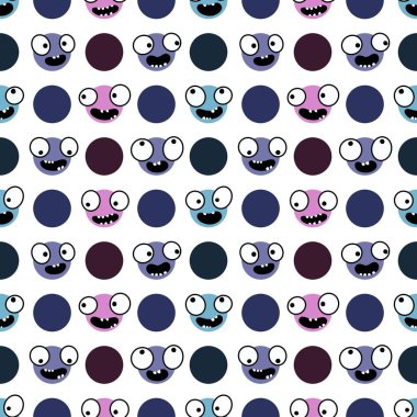 Çocuklar, tekstil, ambalaj, hediyeler, kartlar, çarşaflar ve ambalaj kağıtları için kusursuz uzaylı desenleri.