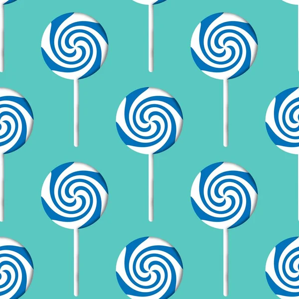 Kids cartoon seamless lollipop candy pattern for fabrics and packaging and gifts and linens and wrapping paper — Foto de Stock