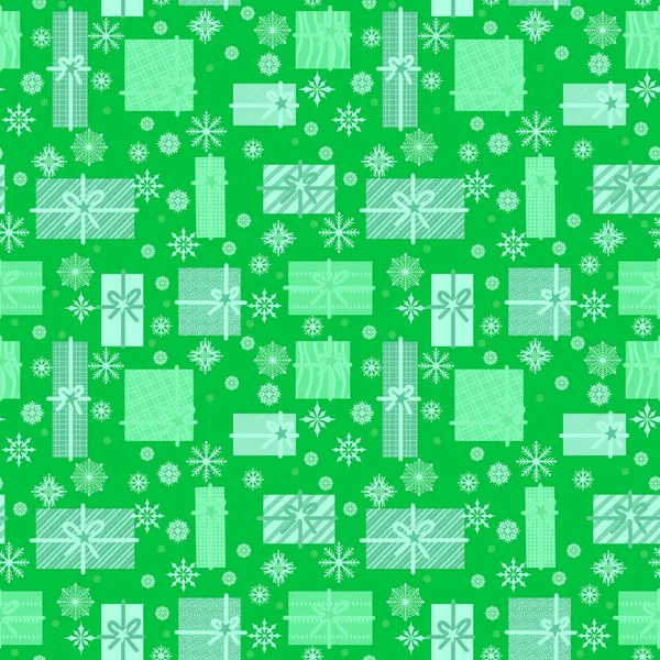 New year seamless Christmas trees and gifts pattern for fabrics and textiles and packaging and kids and wrapping paper — Stock Photo, Image