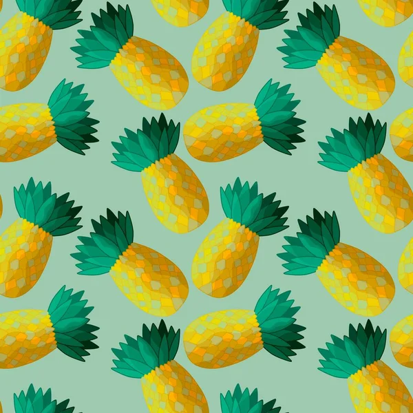 Kumaşlar, tekstil ve ambalajlar, hediyeler, kartlar, çarşaflar ve çocuklar için kusursuz ananas deseni.