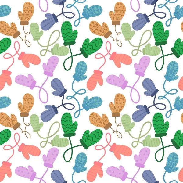 Kış eldivenleri kumaşlar, tekstil ve ambalajlar, Noel hediyeleri, çocuklar ve ambalaj kağıtları için kusursuz desen.