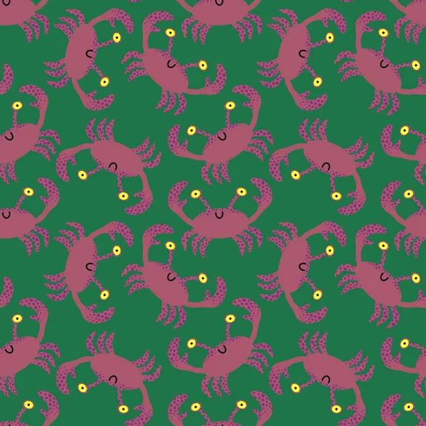 Summer sea seamless crabs pattern for fabrics and textiles and packaging and gifts and cards and linens — Stock Photo, Image