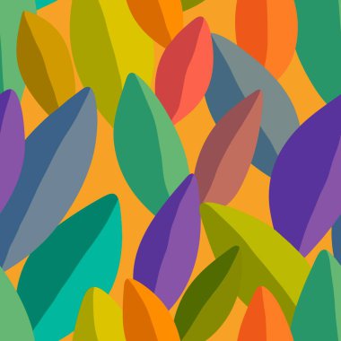Summer floral seamless coloured leaves pattern for fabrics and packaging and linens and kids and wrapping paper