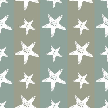 Kumaşlar, tekstil, ambalajlar, çarşaflar, çocuklar ve ambalaj kağıtları için kusursuz deniz yıldızı deseni.
