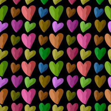 Kartpostallar, hediyeler ve kartpostallar için kalpleri olan kusursuz sevgililer günü desenleri. 