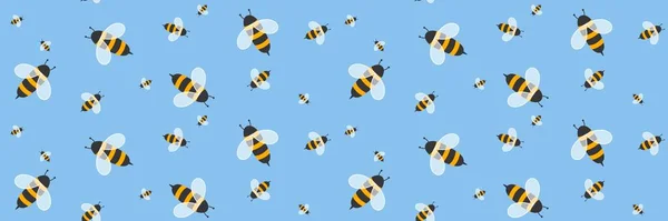 Kids seamless bee pattern for fabrics and packaging and gifts and cards and linens and wrapping paper — Stock Photo, Image