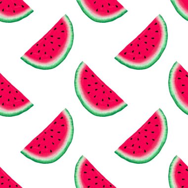 Kumaşlar, ambalajlar, hediyeler, çarşaflar, çocuklar ve ambalaj kağıtları için yaz meyvesiz karpuz deseni.