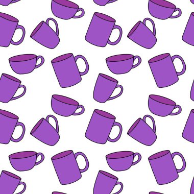 Kumaşlar, tekstil, ambalaj, hediyeler, mutfak ve çocuklar için kusursuz bardak desenli kahvaltı.