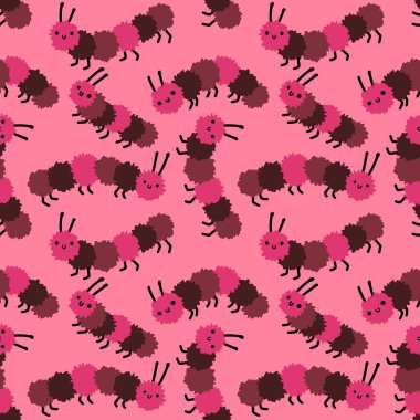 Kumaşlar, tekstil, ambalaj, hediyeler ve hobiler için kusursuz çizgi film çizimleri.