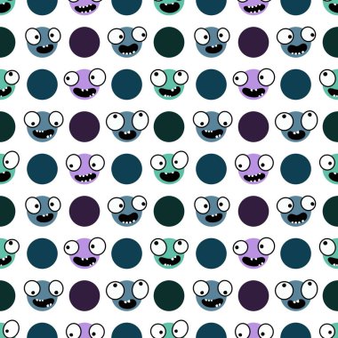 Çocuklar, tekstil, ambalaj, hediyeler, kartlar, çarşaflar ve ambalaj kağıtları için kusursuz uzaylı desenleri.