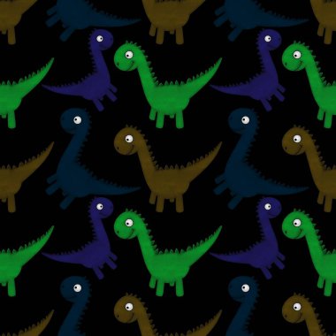 Kumaşlar, ambalajlar, çarşaflar, ambalajlar, ambalaj kağıtları ve yaz baskıları için kusursuz dinozor deseni.