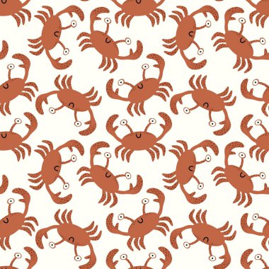 Yaz mevsiminde kumaşlar, tekstil ve ambalajlar, hediyeler, kartlar ve çarşaflar için dikişsiz yengeç deseni 