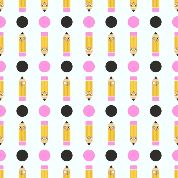 School pencil seamless kids pattern for textiles and packaging and gifts and linens and wrapping paper and hobbies — Φωτογραφία Αρχείου