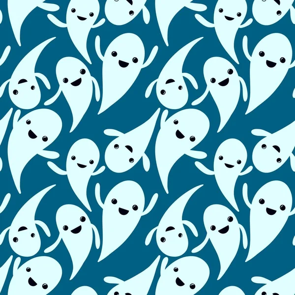 Modèle fantôme sans couture Halloween pour papier peint et emballage et cadeaux et cartes et draps et enfants et tissus — Photo
