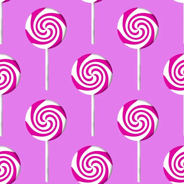 Kids cartoon seamless lollipop candy pattern for fabrics and packaging and gifts and linens and wrapping paper — Stock Photo, Image