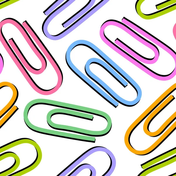 School seamless paper clip pattern for fabrics and packaging and linens and kids and wrapping paper and office — Stock Photo, Image