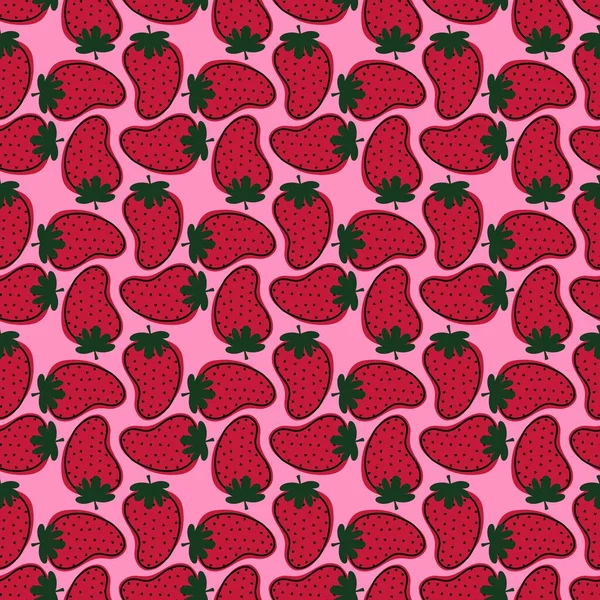 Fruit seamless strawberry pattern for fabrics and textiles and packaging and gifts and cards and linens — Foto Stock