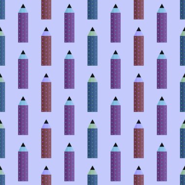 School kids seamless pencil pattern for wallpaper and fabrics and textiles and packaging and gifts and wrapping paper