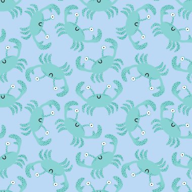 Yaz mevsiminde kumaşlar, tekstil ve ambalajlar, hediyeler, kartlar ve çarşaflar için dikişsiz yengeç deseni 