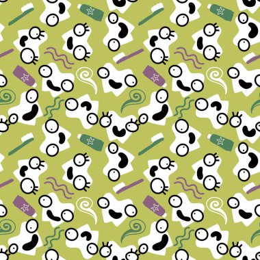 Kids doctors seamless tooth pattern for textiles and packaging and gifts and linens and wrapping paper