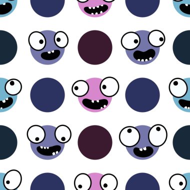 Çocuklar, tekstil, ambalaj, hediyeler, kartlar, çarşaflar ve ambalaj kağıtları için kusursuz uzaylı desenleri.