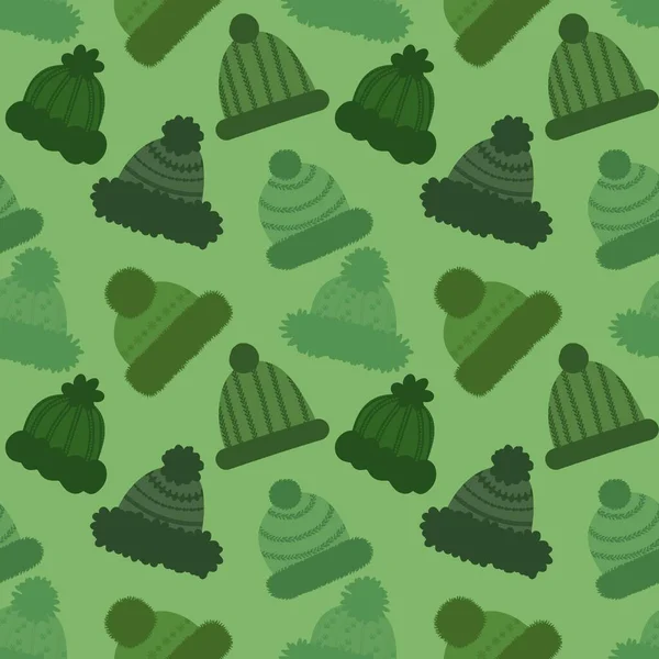 Winter hat seamless cartoon pattern for fabrics and packaging and linens and kids and wrapping paper — Stockfoto