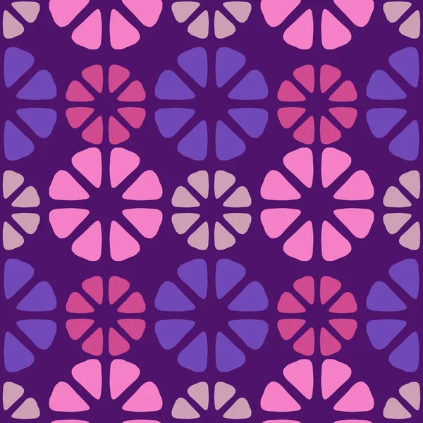 Abstract flower seamless geometric floral pattern for textiles and packaging and gifts and cards and linens and kids — Stok fotoğraf