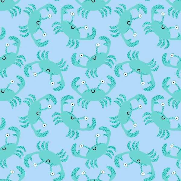 Summer sea seamless crabs pattern for fabrics and textiles and packaging and gifts and cards and linens — Stock Photo, Image