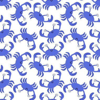 Yaz mevsiminde kumaşlar, tekstil ve ambalajlar, hediyeler, kartlar ve çarşaflar için dikişsiz yengeç deseni 