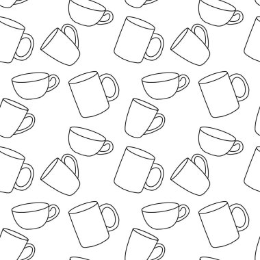 Kumaşlar, tekstil, ambalaj, hediyeler, mutfak ve çocuklar için kusursuz bardak desenli kahvaltı.