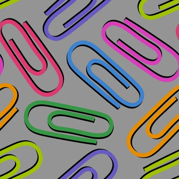 School seamless paper clip pattern for fabrics and packaging and linens and kids and wrapping paper and office — Φωτογραφία Αρχείου