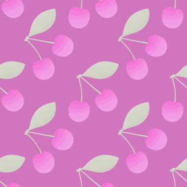 Kumaşlar, ambalajlar, çarşaflar, çocuklar ve ambalaj kağıtları ve hobiler için yaz meyvesiz kiraz deseni