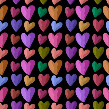 Kartpostallar, hediyeler ve kartpostallar için kalpleri olan kusursuz sevgililer günü desenleri. 