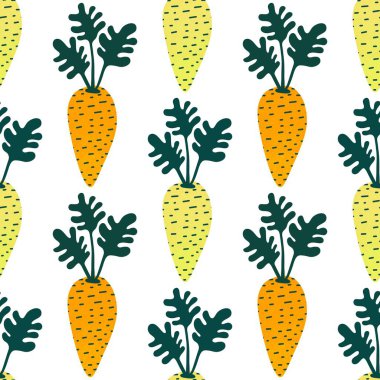 Kumaşlar, ambalajlar, hediyeler, kartlar, çarşaflar ve çocuklar için dikişsiz havuç deseni.