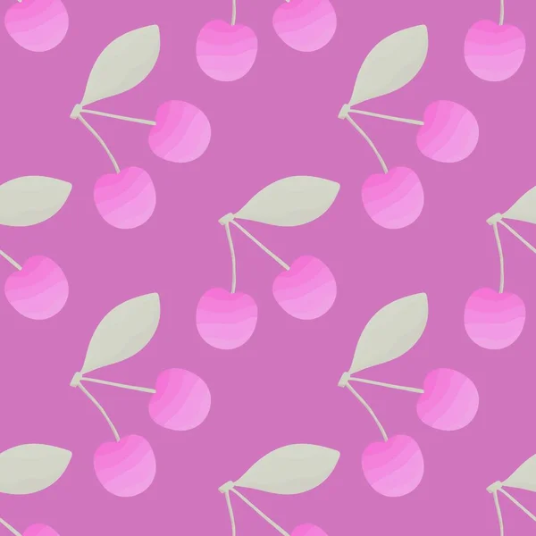 Summer fruit seamless cherry pattern for fabrics and packaging and linens and kids and wrapping paper and hobbies —  Fotos de Stock