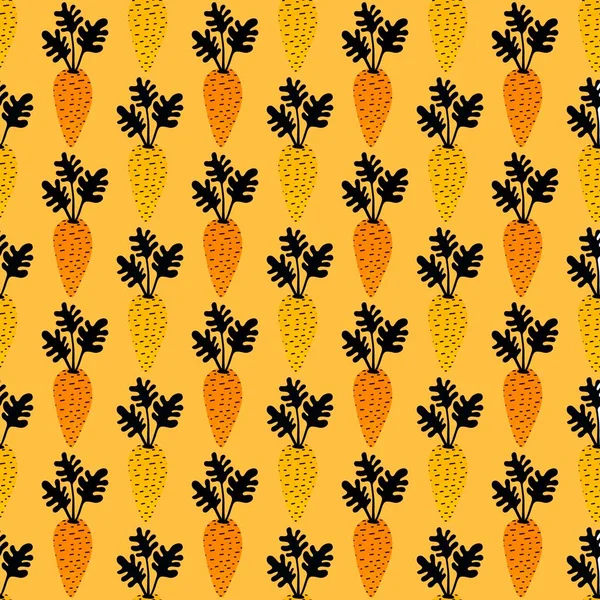 Vegetable seamless cartoon carrot pattern for fabrics and packaging and gifts and cards and linens and kids — Φωτογραφία Αρχείου