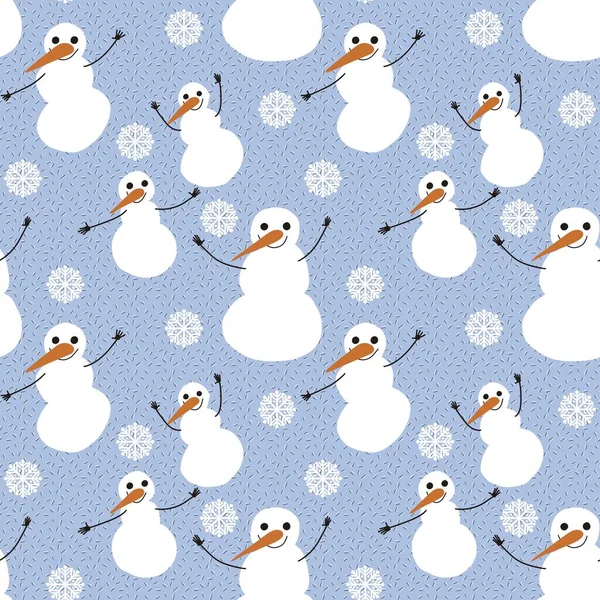 Winter seamless snowman rabbit pattern for fabrics and packaging and gifts and cards and kids and wrapping paper —  Fotos de Stock