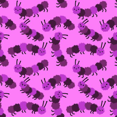 Kumaşlar, tekstil, ambalaj, hediyeler ve hobiler için kusursuz çizgi film çizimleri.