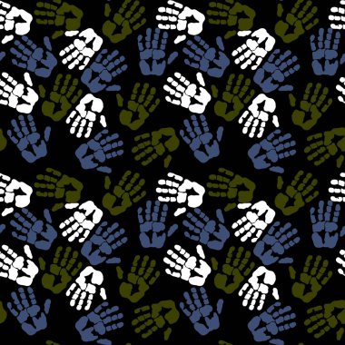 Çocuklar kumaşlar, ambalajlar, hediyeler, kartlar, çarşaflar ve ambalaj kağıtları için kusursuz el izi kalıpları.