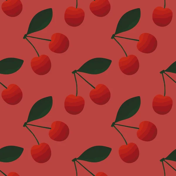 Summer fruit seamless cherry pattern for fabrics and packaging and linens and kids and wrapping paper and hobbies —  Fotos de Stock