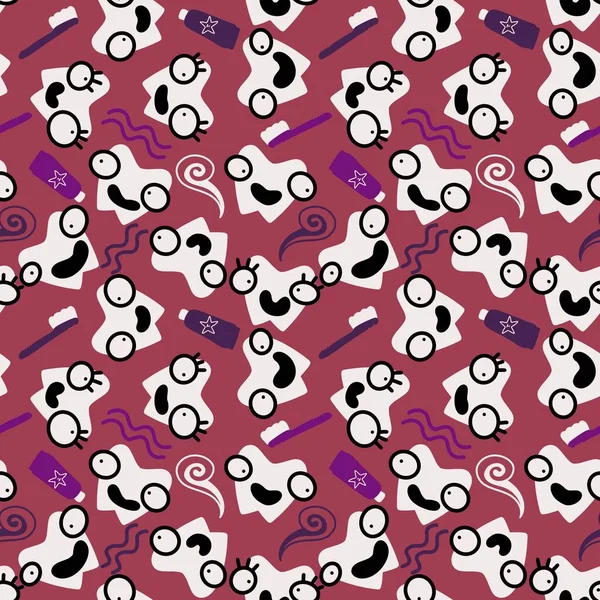 Kids doctors seamless tooth pattern for textiles and packaging and gifts and linens and wrapping paper — Stockfoto