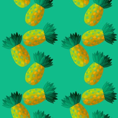 Kumaşlar, tekstil ve ambalajlar, hediyeler, kartlar, çarşaflar ve çocuklar için kusursuz ananas deseni.