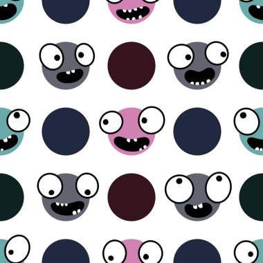 Çocuklar, tekstil, ambalaj, hediyeler, kartlar, çarşaflar ve ambalaj kağıtları için kusursuz uzaylı desenleri.