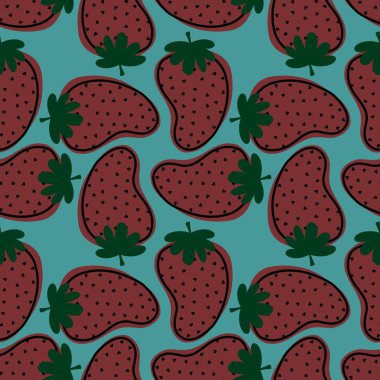 Kumaşlar, tekstil ve ambalajlar, hediyeler, kartlar ve çarşaflar için meyvesiz çilek deseni