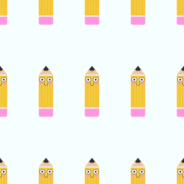 School pencil seamless kids pattern for textiles and packaging and gifts and linens and wrapping paper and hobbies