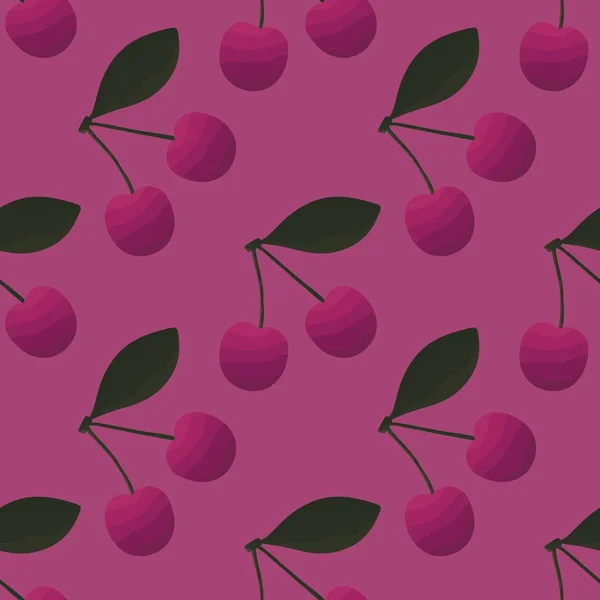 Летние фрукты бесшовные вишневый узор для тканей и упаковки и постельное белье и детей и оберточной бумаги и хобби — стоковое фото