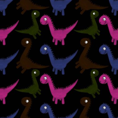 Kumaşlar, ambalajlar, çarşaflar, ambalajlar, ambalaj kağıtları ve yaz baskıları için kusursuz dinozor deseni.