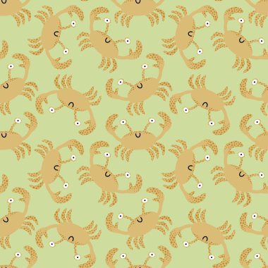 Yaz mevsiminde kumaşlar, tekstil ve ambalajlar, hediyeler, kartlar ve çarşaflar için dikişsiz yengeç deseni 